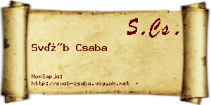 Sváb Csaba névjegykártya